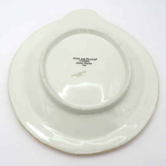 Fitz & Floyd Santa’s Kitchen Ornament Small Ceramic Platter Red Cookie Plate - Picture 9 of 10